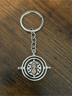 Silver Time-Turner Style Keychain
